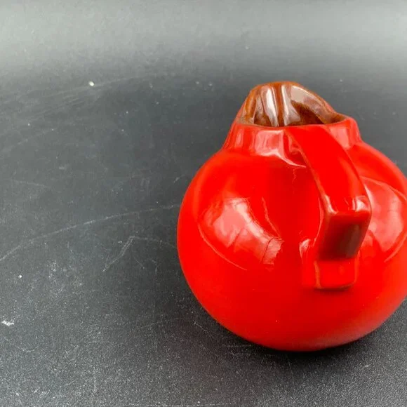 Vintage Frankoma Art Pottery Red Mini Ball Creamer Pitcher #553 - Picture 3 of 6